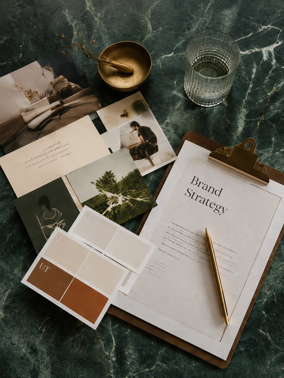 Editorial brand strategy moodboard